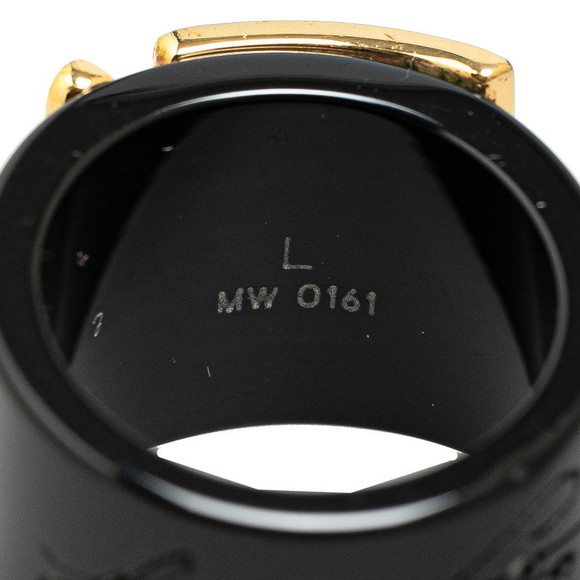 Louis Vuitton Louis Vuitton Lockme Ring M66833 Black Gold Plastic Ring M66833 - Picture 4 of 4